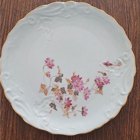 Vintage Limoges France Floral Porcelain Plate Gold Trim - Picture 2 of 7